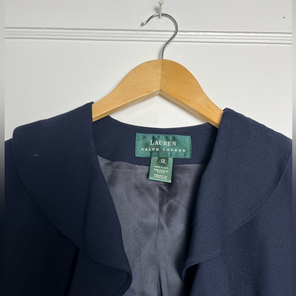 NWT Lauren Ralph Lauren Blazer Jacket Navy Blue - Picture 4 of 14